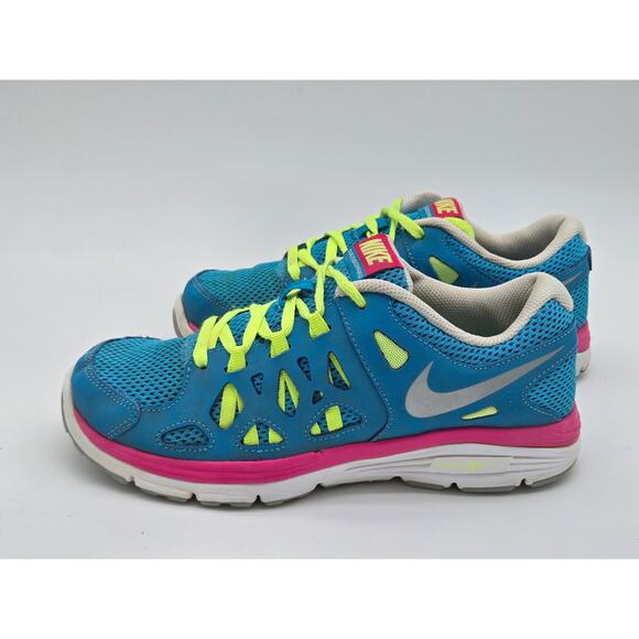 Nike Dual Fusion Run 2 Vivid Blue/Metallic Silver-Volt 599793-401 4Y - Picture 1 of 8